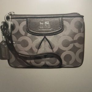 COACH Madison Op Art Signature Lurex Wristlet